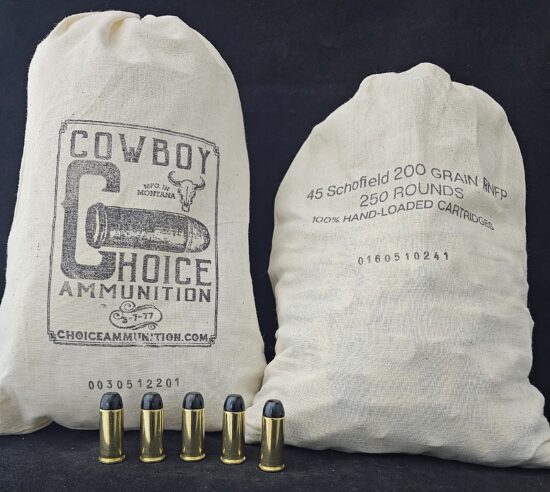 180RNFPL45SCHWFCCB .45 SCHOFIELD 180 GRAIN “WELLS FARGO BAG” AMMO! HI-TEK COATED RNFP~100% HAND-LOADED!!